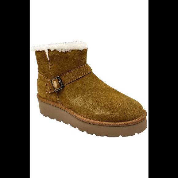 Koolaburra by UGG Suede Wedge Winter Boot Kelissa Mini Chestnut - Medium - Picture 1 of 3